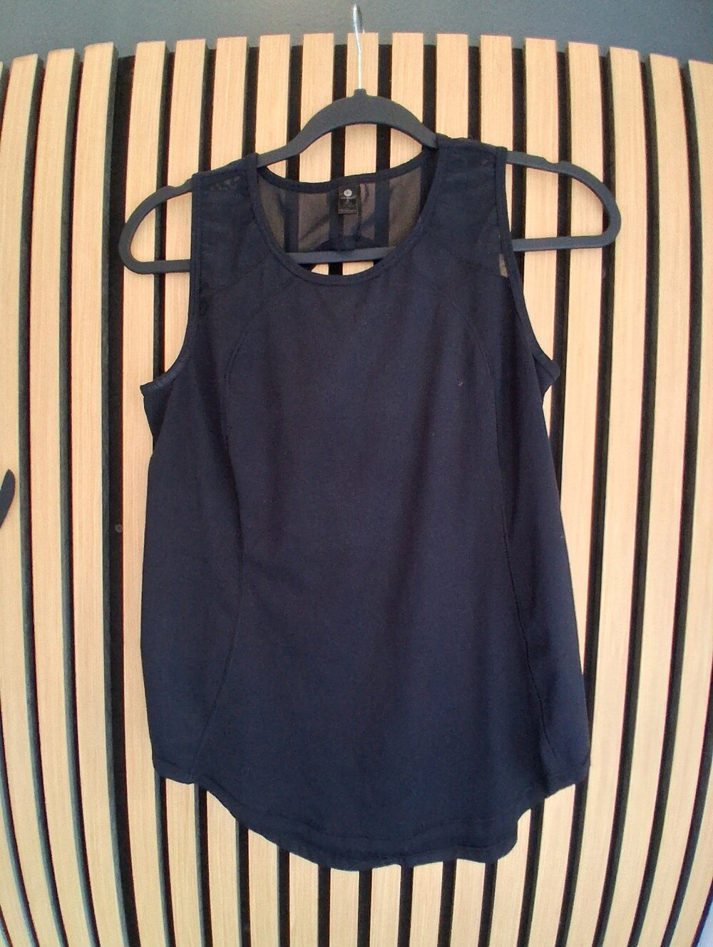 90 Degree By Reflex Black Mesh-Back Athletic Tank